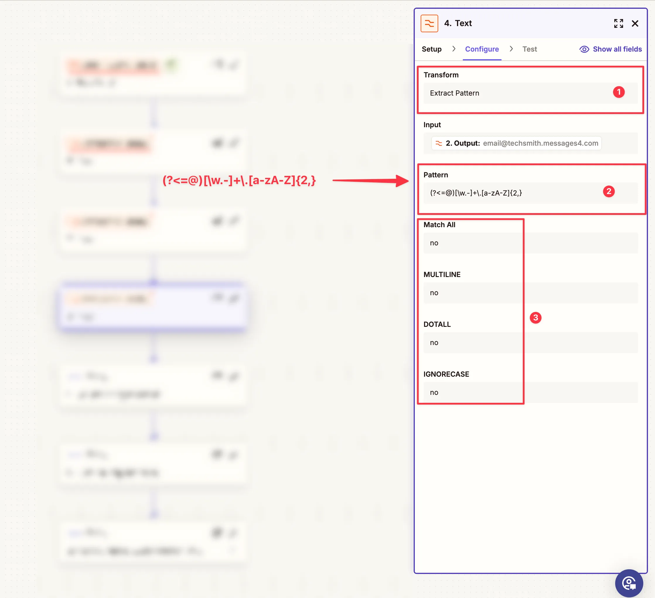 Regex Extraction Setup